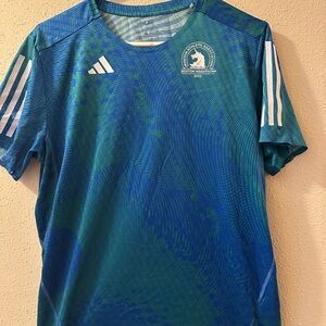 Adidas Blue and Green Boston Marathon 2023Tee
